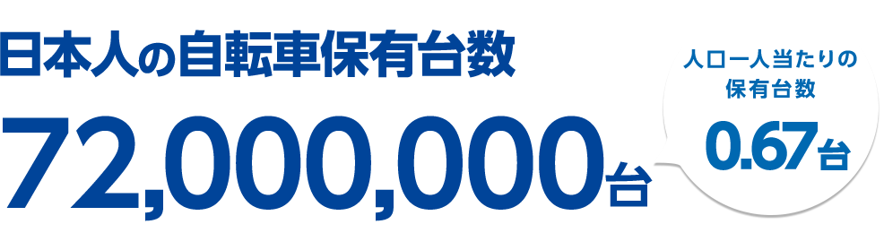 日本人の自転車保有台数 72,000,000台